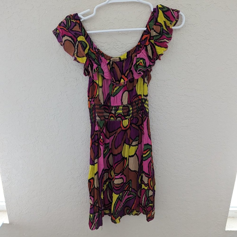 Steve Madden Vintage Colorful 90s Dress Off the Shoulder Size M